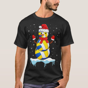 Funny Christmas Volleyball Santa Snowman T-Shirt