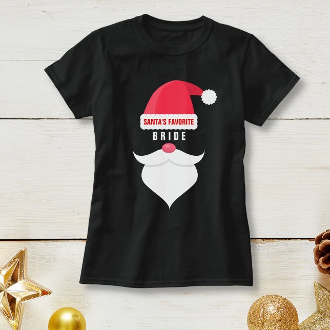 Funny Christmas Wedding Santa's Favourite Bride T-Shirt (Creator Uploaded)