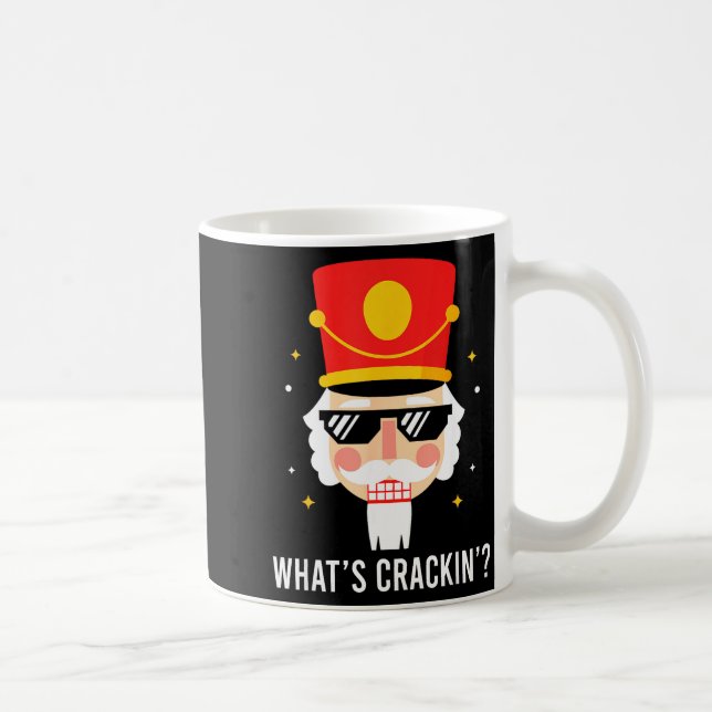 Funny Christmas Whats Crackin Nutcracker Men Kids  Coffee Mug (Right)