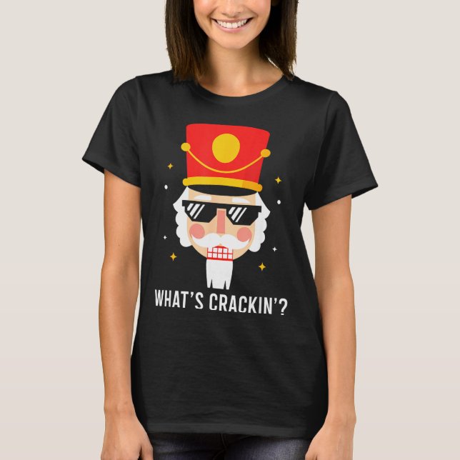 Funny Christmas Whats Crackin Nutcracker Men Kids  T-Shirt (Front)