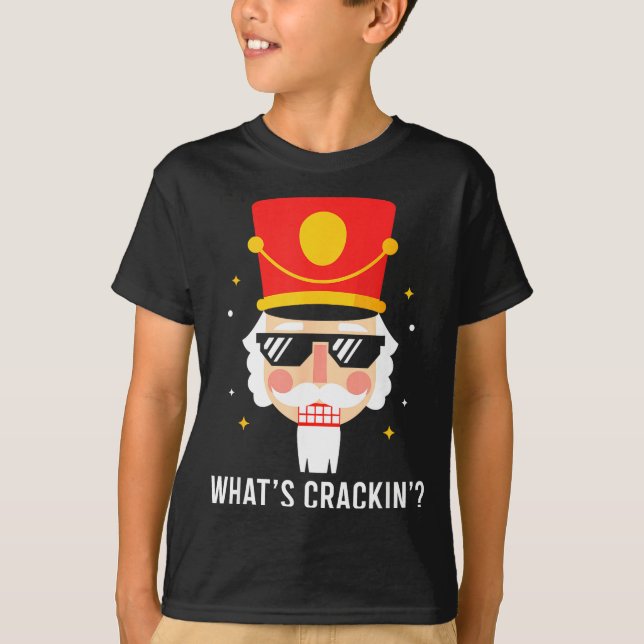 Funny Christmas Whats Crackin Nutcracker Men Kids  T-Shirt (Front)