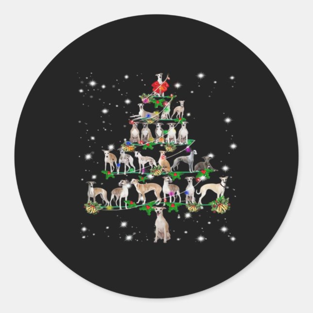Funny Christmas Whippet Dog Lovers Gift Essential  Classic Round Sticker (Front)