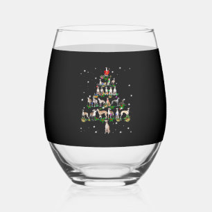 Funny Christmas Whippet Dog Lovers Gift Essential  Stemless Wine Glass