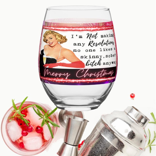 Funny Christmas Wine Glass Retro Best Friend NYE (Creator Uploaded)