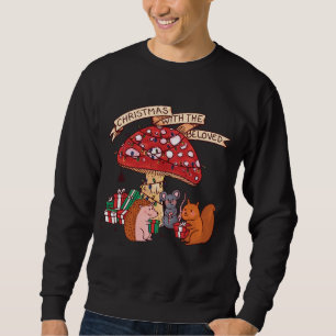 Funny Christmas with Mushroom Squirrel Mouse and M Sweatshirt