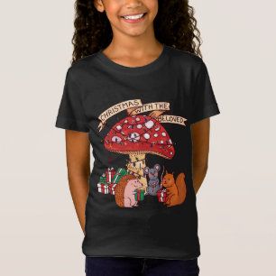 Funny Christmas with Mushroom Squirrel Mouse and M T-Shirt