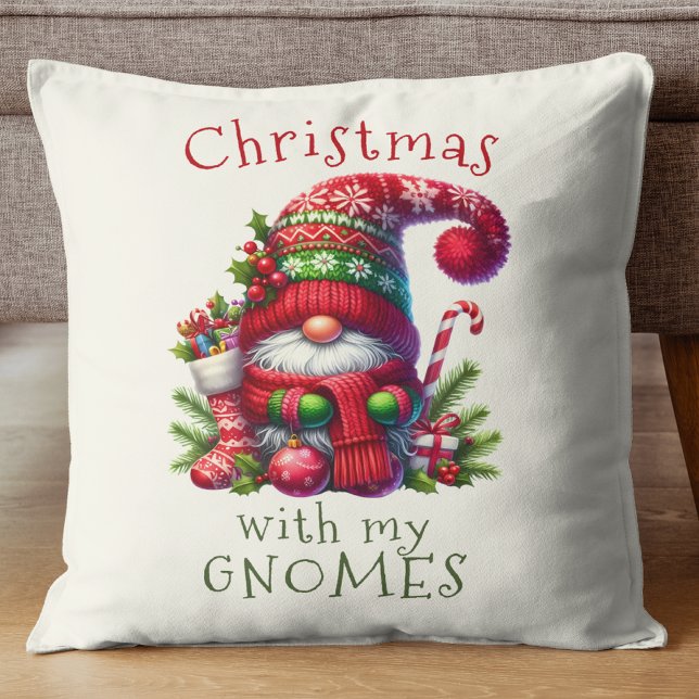 Funny Christmas With My Gnomes Holiday  Cushion (Creator Uploaded)