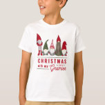 Funny Christmas With My Gnomies Holiday Kids T-Shirt<br><div class="desc">This fun kids' T-shirt features five Christmas gnomes,  two of them taller than the others. Stylish,  modern text reads,  "CHRISTMAS with my Gnomies." Celebrate the holiday season with your favourite people and with shirts for everyone! Great for a family or friends Christmas reunion celebration.</div>