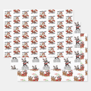Funny Christmas Wrapping Paper, Sarcastic Santa Paper Sheet