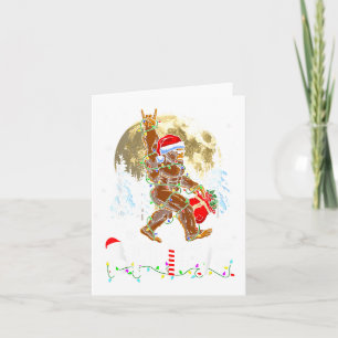 Funny Christmas Xmas Bigfoot Believe Sasquatch In Card