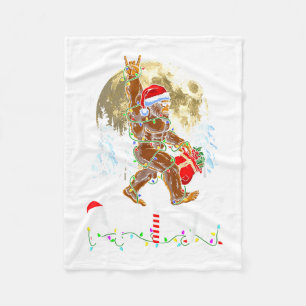 Funny Christmas Xmas Bigfoot Believe Sasquatch In Fleece Blanket
