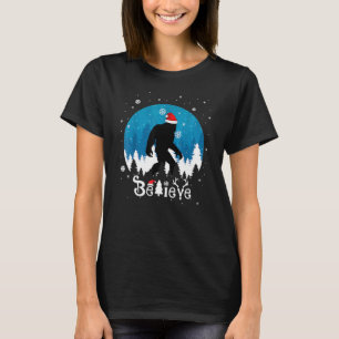 Funny Christmas Xmas Bigfoot Believe Sasquatch In T-Shirt