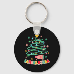Funny Christmas Xmas Vibes Sonographer Ultrasound Key Ring