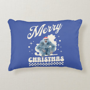 Funny Christmas Yeti Holiday Humour Decorative Cushion