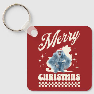 Funny Christmas Yeti Holiday Humour Key Ring