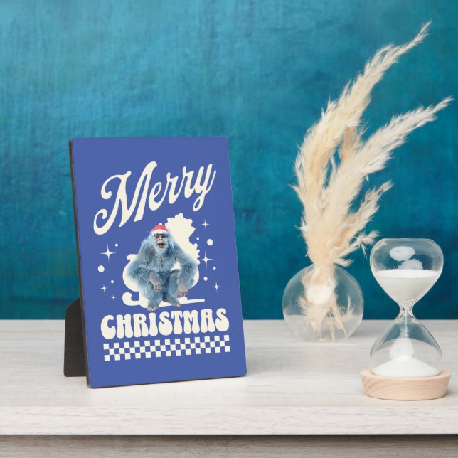 Funny Christmas Yeti Holiday Humour Plaque (Side)