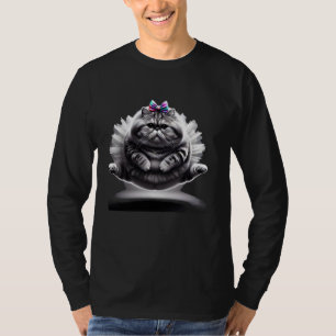 Funny Chubby Ballet Kitty Cat Wearing a Tutu Danci T-Shirt