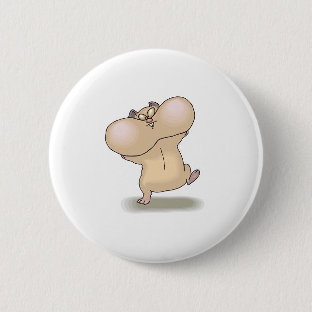 funny chubby cheeks hamster 6 cm round badge (Front)