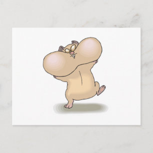 funny chubby cheeks hamster postcard