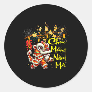 Funny Chuc Mung Nam Moi Happy Vietnamese New Year Classic Round Sticker
