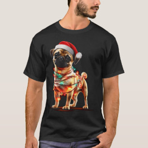 Funny Chug Christmas Graphics Dog Lights Lover  T-Shirt