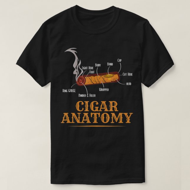 Funny Cigar Anatomy Smoker Cigars Whisky Lover Men T-Shirt (Design Front)
