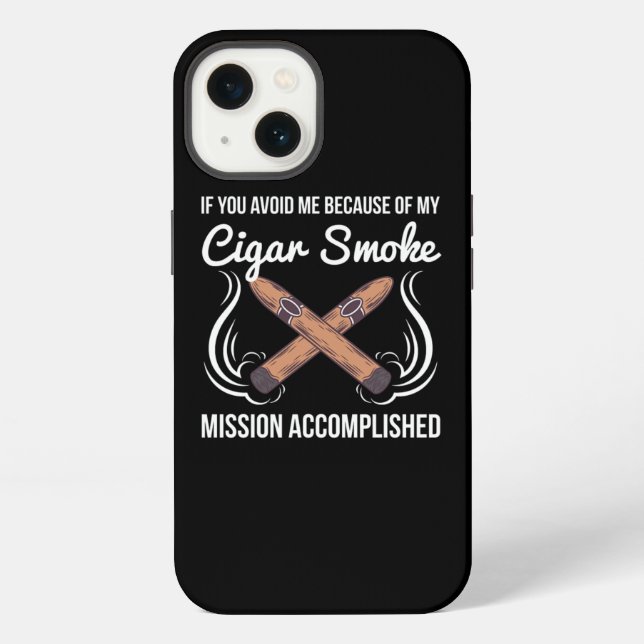 Funny Cigar Smoker Design iPhone Case (Back)