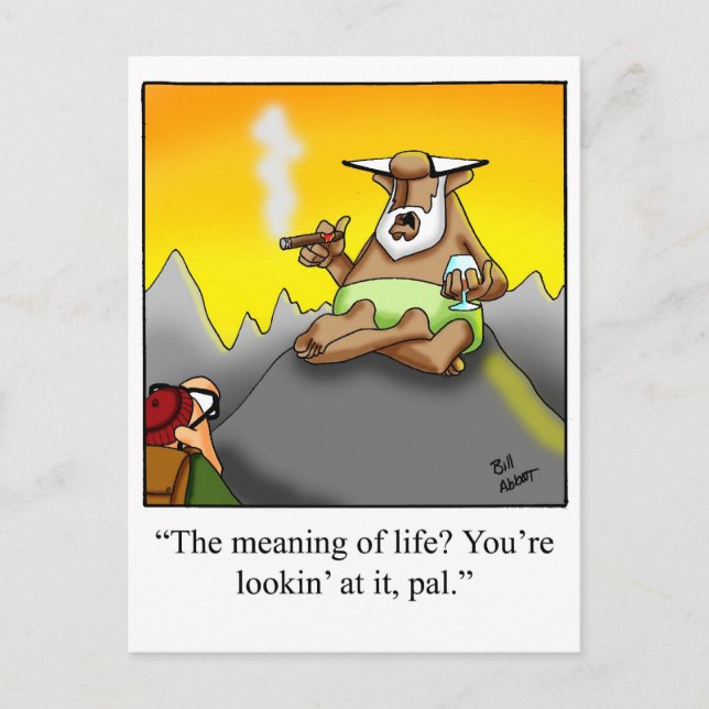 Funny Cigar Wise Man Cartoon Gifts! Postcard (Front)