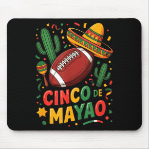 Funny Cinco De Mayo American Football Dad Mom Wome Mouse Pad