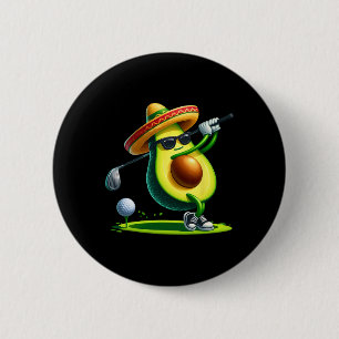 Funny Cinco De Mayo Avocado Showing Golf Skills Go 6 Cm Round Badge