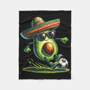 Funny Cinco De Mayo Avocado Showing Soccer Skills Fleece Blanket