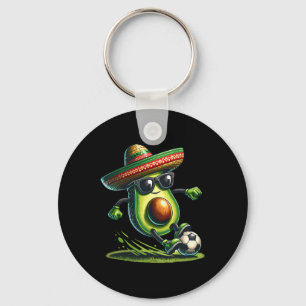 Funny Cinco De Mayo Avocado Showing Soccer Skills  Key Ring