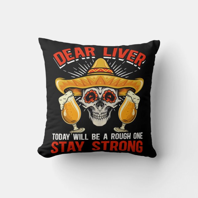 Funny Cinco De Mayo Beer Joke Alcohol Fun Cushion (Front)