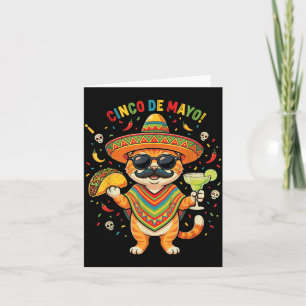 Funny Cinco De Mayo Cat Taco Margarita Sombrero Card