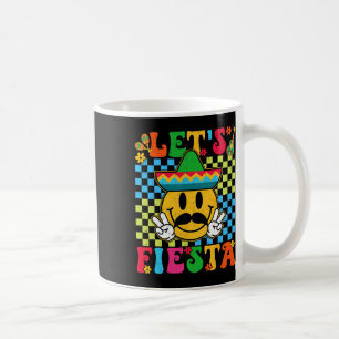 Funny Cinco De Mayo Chequered Let's Fiesta Smile M Coffee Mug