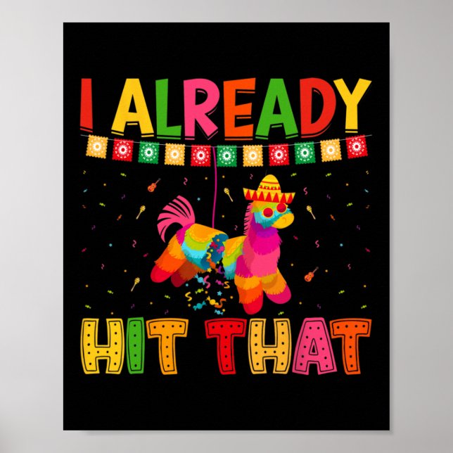 Funny Cinco De Mayo Cute Pinata I Already Hit That Poster (Front)