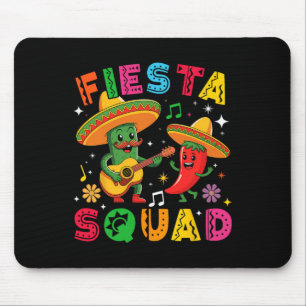 Funny Cinco De Mayo Fiesta Squad Mexican Matching Mouse Pad