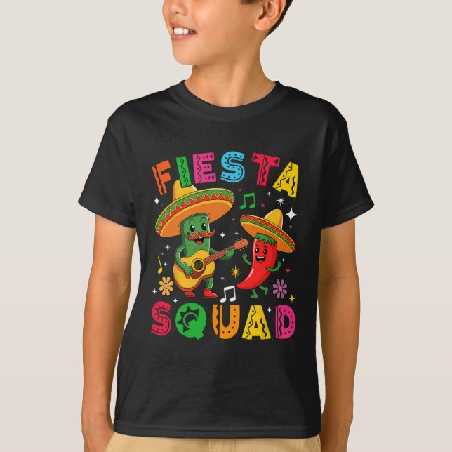 Funny Cinco De Mayo Fiesta Squad Mexican Matching  T-Shirt (Front)