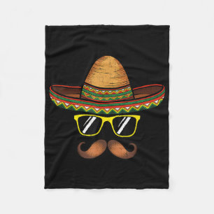 Funny Cinco De Mayo Funny Sombrero Hat With Sungl Fleece Blanket