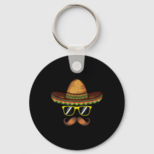 Funny Cinco De Mayo Funny Sombrero Hat With Sungl  Key Ring