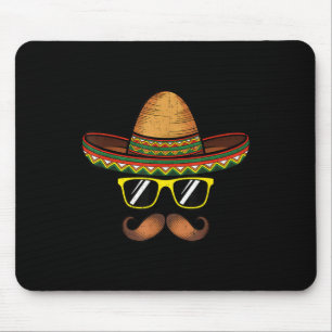Funny Cinco De Mayo Funny Sombrero Hat With Sungl  Mouse Pad