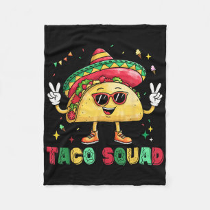 Funny Cinco De Mayo Funny Taco Squad Sombrero Hat Fleece Blanket
