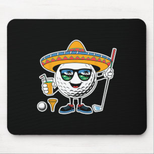 Funny Cinco De Mayo Golf Ball With Sombrero Margar Mouse Pad
