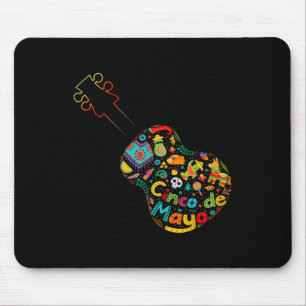 Funny Cinco De Mayo Guitar Fiesta Mexican Cinco De Mouse Pad