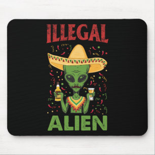 Funny Cinco De Mayo Illegal Alien Drinking Mouse Pad