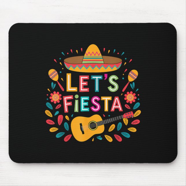 Funny Cinco De Mayo Lets Fiesta Sombrero Hat Men W Mouse Pad (Front)