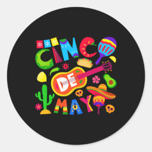 Funny Cinco De Mayo Mexican 5 De Mayo Lets Fiesta  Classic Round Sticker
