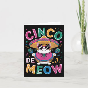 Funny Cinco De Mayo Mexican Cat With Sombrero Men  Card