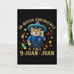 Funny Cinco De Mayo Paramedic Tacos Cat Lover 911 Card