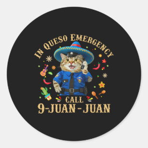Funny Cinco De Mayo Paramedic Tacos Cat Lover 911  Classic Round Sticker